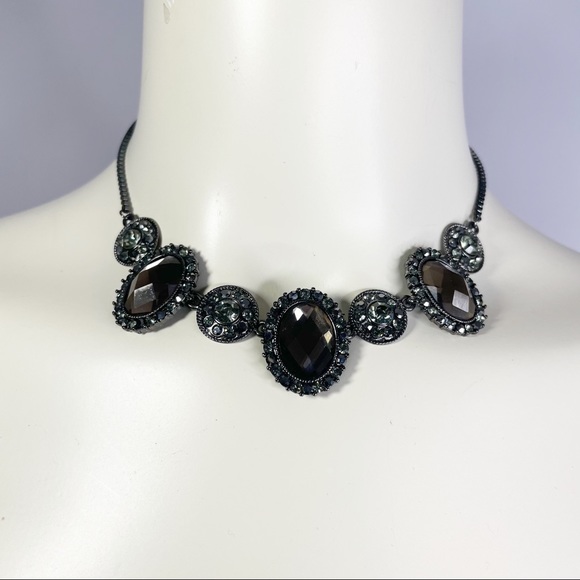 Victorian-Style Brown Gem Necklace - Picture 4 of 7